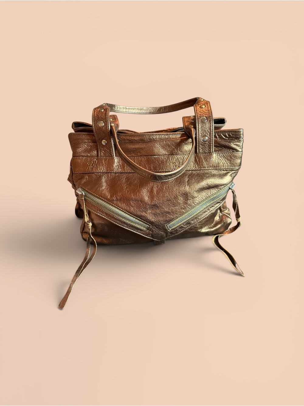 Botkier Trigger Metallic Bronze Leather Tote